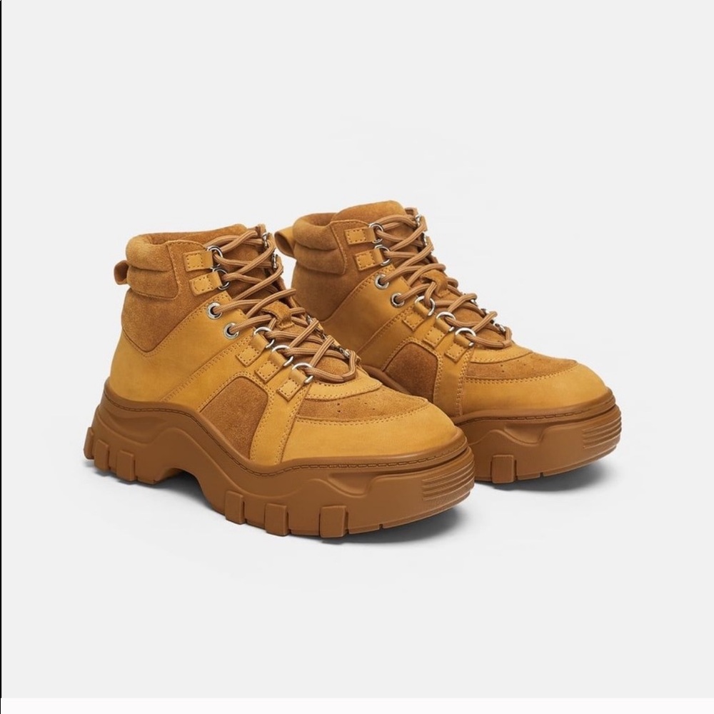 Zara platform hiking ankle boots